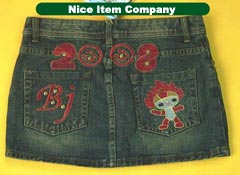 chinese 28 olympic advertising denim skirt 001